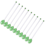 Maxbell 10x Glass Stirring Spoons Transparent Mixing Rod for Latte Hot Drinks Coffee Green
