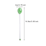 Maxbell 10x Glass Stirring Spoons Transparent Mixing Rod for Latte Hot Drinks Coffee Green