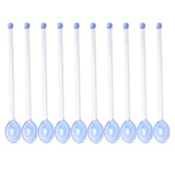 Maxbell 10x Glass Stirring Spoons Transparent Mixing Rod for Latte Hot Drinks Coffee Blue