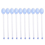Maxbell 10x Glass Stirring Spoons Transparent Mixing Rod for Latte Hot Drinks Coffee Blue