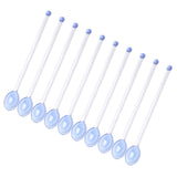 Maxbell 10x Glass Stirring Spoons Transparent Mixing Rod for Latte Hot Drinks Coffee Blue