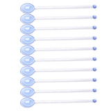 Maxbell 10x Glass Stirring Spoons Transparent Mixing Rod for Latte Hot Drinks Coffee Blue