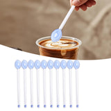 Maxbell 10x Glass Stirring Spoons Transparent Mixing Rod for Latte Hot Drinks Coffee Blue