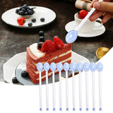 Maxbell 10x Glass Stirring Spoons Transparent Mixing Rod for Latte Hot Drinks Coffee Blue