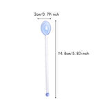 Maxbell 10x Glass Stirring Spoons Transparent Mixing Rod for Latte Hot Drinks Coffee Blue