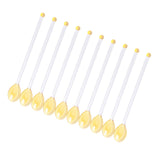 Maxbell 10x Glass Stirring Spoons Transparent Mixing Rod for Latte Hot Drinks Coffee Gold