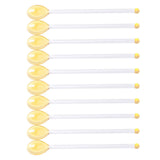 Maxbell 10x Glass Stirring Spoons Transparent Mixing Rod for Latte Hot Drinks Coffee Gold