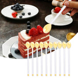 Maxbell 10x Glass Stirring Spoons Transparent Mixing Rod for Latte Hot Drinks Coffee Gold