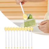 Maxbell 10x Glass Stirring Spoons Transparent Mixing Rod for Latte Hot Drinks Coffee Gold