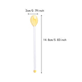 Maxbell 10x Glass Stirring Spoons Transparent Mixing Rod for Latte Hot Drinks Coffee Gold