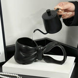 Maxbell Ceramic Coffee Mug Hold Hot or Cold Drinks Ceramic Mug for Home Adults Girls Black
