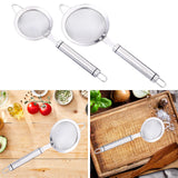Maxbell Fine Mesh Strainer Kitchen Food Sieve Colander Sifter for Tea Dumpling Flour L 26.2cm Dia 8.6cm