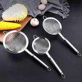 Maxbell Fine Mesh Strainer Kitchen Food Sieve Colander Sifter for Tea Dumpling Flour L 26.2cm Dia 8.6cm