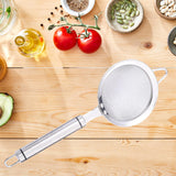 Maxbell Fine Mesh Strainer Kitchen Food Sieve Colander Sifter for Tea Dumpling Flour L 28.2cm Dia 10cm