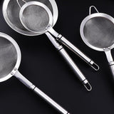Maxbell Fine Mesh Strainer Kitchen Food Sieve Colander Sifter for Tea Dumpling Flour L 28.2cm Dia 10cm