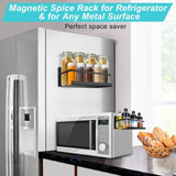 Maxbell 2Pcs Magnetic Spice Rack Side of The Refrigerator Storage for Home Apartment Black