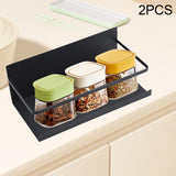 Maxbell 2Pcs Magnetic Spice Rack Side of The Refrigerator Storage for Home Apartment Black