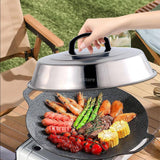 Maxbell Round Basting Cover with Handle Pot Cover for Griddle Indoor Outdoor Burgers 42cm