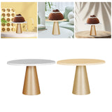 Maxbell Round Cake Stand Cupcake Display Tray for Graduation Baby Shower Anniversary L White
