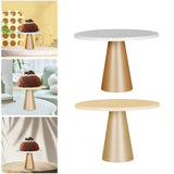 Maxbell Round Cake Stand Cupcake Display Tray for Graduation Baby Shower Anniversary L White