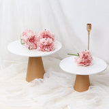 Maxbell Round Cake Stand Cupcake Display Tray for Graduation Baby Shower Anniversary L White