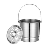 Maxbell Ice Bucket with Ice Tong Creative Metal Beverage Tub for Home Barbecue Party Silver