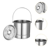 Maxbell Ice Bucket with Ice Tong Creative Metal Beverage Tub for Home Barbecue Party Silver