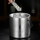 Maxbell Ice Bucket with Ice Tong Creative Metal Beverage Tub for Home Barbecue Party Silver