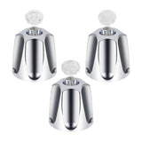 Maxbell 3 Pieces Shower Knobs Components Bathtub Faucets for Dorm Bathroom Household Silver