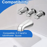Maxbell 3 Pieces Shower Knobs Components Bathtub Faucets for Dorm Bathroom Household Silver