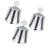 Maxbell 3 Pieces Shower Knobs Components Bathtub Faucets for Dorm Bathroom Household Silver
