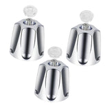 Maxbell 3 Pieces Shower Knobs Components Bathtub Faucets for Dorm Bathroom Household Silver