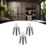 Maxbell 3 Pieces Shower Knobs Components Bathtub Faucets for Dorm Bathroom Household Silver