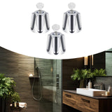 Maxbell 3 Pieces Shower Knobs Components Bathtub Faucets for Dorm Bathroom Household Silver
