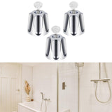 Maxbell 3 Pieces Shower Knobs Components Bathtub Faucets for Dorm Bathroom Household Silver