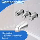 Maxbell 3 Pieces Shower Knobs Components Bathtub Faucets for Dorm Bathroom Household Silver