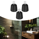 Maxbell 3 Pieces Shower Knobs Components Bathtub Faucets for Dorm Bathroom Household Black