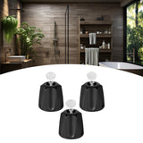 Maxbell 3 Pieces Shower Knobs Components Bathtub Faucets for Dorm Bathroom Household Black