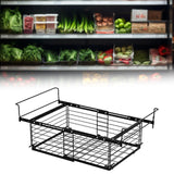Maxbell Hanging Chest Freezer Basket Carbon Steel Storage Rack for Kitchen Farmhouse Black