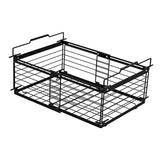Maxbell Freezer Organizer Bin Carbon Steel Storage Rack for Kitchen Black
