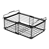 Maxbell Freezer Organizer Bin Carbon Steel Storage Rack for Kitchen Black