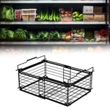 Maxbell Freezer Organizer Bin Carbon Steel Storage Rack for Kitchen Black