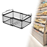 Maxbell Freezer Organizer Bin Carbon Steel Storage Rack for Kitchen Black