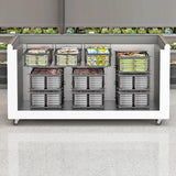 Maxbell Freezer Organizer Bin Carbon Steel Storage Rack for Kitchen Black