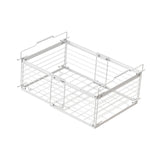 Maxbell Freezer Organizer Bin Carbon Steel Storage Rack for Kitchen White