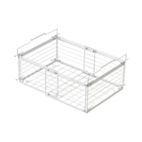 Maxbell Freezer Organizer Bin Carbon Steel Storage Rack for Kitchen White