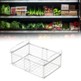 Maxbell Freezer Organizer Bin Carbon Steel Storage Rack for Kitchen White