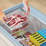 Maxbell Freezer Organizer Bin Carbon Steel Storage Rack for Kitchen White