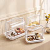 Maxbell Bread Storage Box Transparent Dessert Holder for Bedroom Living Room Small