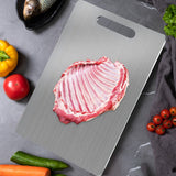 Maxbell Stainless Steel Cutting Board Plate for Meat Fruit Vegetables Camping Indoor 23cmx34cm